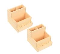 PACKOVE 2 Piezas estuche cajas organizadoras suministro de manicura Titular de herramientas de manicura caja de herramientas de uñas portátil maletin Light Brown