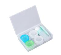 PACKOVE 2 Piezas Estuche de Lentillas de Doble Caja con Frasco de Almacenamiento y Herramientas de Uso Color Verde Compatible de Lentes de Contacto