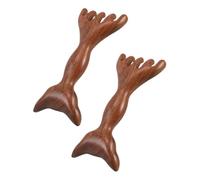 PACKOVE 2 piezas Peine Masaje Madera Dual con Dientes Anchos para Cabeza y Gua Sha Herramienta Ergonómica para Meridianos Compacto y Ligero para Hogar Oficina y Viaje