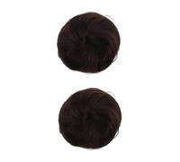 PACKOVE 2 Piezas Postizo de Moño Sintético Resistente al Accesorio Creativo para Peinados con Volumen Color Chocolate Fácil de Usar para Mujer