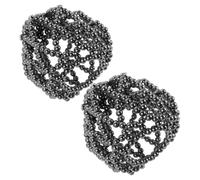 PACKOVE 2 Piezas Redecilla Elástica con Perlas y Piedras de Imitación para Moño de Ballet, Malla Invisible de Resina para Peinados Fiables en Actuaciones de Danza Profesional
