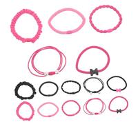 PACKOVE 20 Piezas Cintas Elásticas para Pelo Mujer Lazos Decorativos con Perlas Alta Elasticidad Accesorios para Coleta Niñas de Bandas para Cabello y Rosa