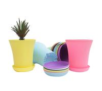 PACKOVE 20 Piezas Platillo Redondo para Maceta de 8, 9cm de Plástico | Bandeja Recolectora de Agua, Color Brillante, Resistente al Sol Golpes, Ayuda a Mantener la Humedad Color Aleatorio