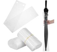 PACKOVE 200 Bolsas Desechables de Plástico para Paraguas 13x72 Cm, Bolsa Especial para Paraguas Mojado, Fácil de Almacenar y Proteger del Polvo en Días Lluviosos