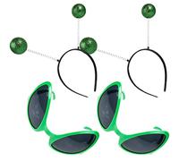 PACKOVE 2juegos Gafas Diadema de Extraterrestre Diadema de Antena Divertida Accesorios de Disfraz para Fiestas Gafas Lentes de Arcoíris