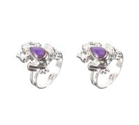 PACKOVE 2piezas Anillo Cambiante De Color De Rana Para Niño Niña Ajustable y Divertido Joyería Emocional Para Niñas y Niño Niña Para y Decoraciones Festivas