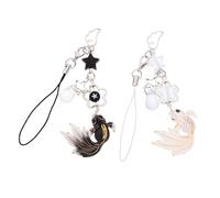 PACKOVE 2piezas Cadena para Teléfono Decorada Carpas Koi Diseño de Estrella Llavero de Pez Accesorios de Teléfono para Mujer Colgante para Bolso Pez Suerte