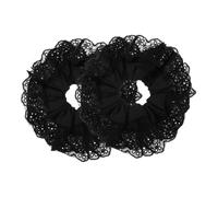 PACKOVE 2piezas Coleteros De Encaje Doble Para Mujer Scrunchies Elegantes De Poliester Lazos Flexibles Para Cabello Rizado y Grueso Accesorios De Moda Para Coletas Sin Daño