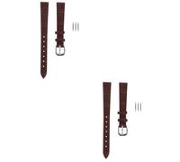 PACKOVE 2piezas Correa De Reloj De Cuero Ajustable Retro Para Mujer y Hombre Banda De Muñeca De Piel Verdadera Accesorio De Reloj Clásico Para Ocasiones Formales y Casual