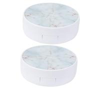 PACKOVE 2piezas Estuche De Lentes De Portátil Diseño De Mármol Funda para y Holder Seguro y Blanco