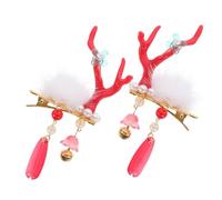 PACKOVE 2piezas Horquilla de Asta de Ciervo Pinza Pelo Navideña Color Aleatorio Tocado de Dibujos Animados para Cosplay Cuernos de Reno