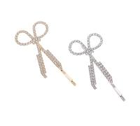 PACKOVE 2piezas Horquillas Creativas Gemas De Imitación Pinza Cabello Forma De Tijeras Accesorios Brillantes Cabello Para Fiesta o Diario