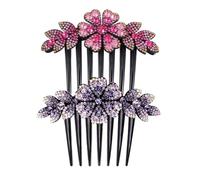 PACKOVE 2piezas Pinza Pelo Forma De Peine De Flores Gemas De Imitación Para Mujer Joyería Pelo Para Fiesta o Moño