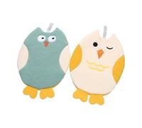 PACKOVE 2piezas Toallas De Baño De Algodón y Poliéster Manoplas Dibujos Animados Accesorios De Baño Para Diseño De Animales Absorbedoras y Limpiadoras