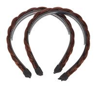 PACKOVE 2piezas Trenzada de Pelo Sintético Diadema Trenzada Ancha para Niña para Fiestas y Disfraces Diadema Trenza de Cabello Postizo