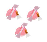 PACKOVE 3 Juegos De Cuencos De Plástico Para Mascarillas Faciales Cepillos De Silicona Para Limpieza Facial Herramientas De Silicona Para El Cuidado De La Piel Aplicador De
