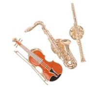 PACKOVE 3 Piezas Broche para Vestido Dorado Diseño de Instrumentos Musicales Vintage, Aleación Resistente para Expresión Artística y Estilo Versátil en Eventos y Desplazamientos