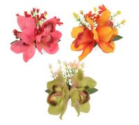 PACKOVE 3 Piezas Hawaiian Flower Hair Combs de Peinetas con Orquídea Artificial para Novias Accesorios de Estilo Tropical para Playa y Bodas Clips Laterales Ligeros y Coloridos para Mujer