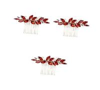 PACKOVE 3 Piezas Peine Lateral de Cristal Verde para Novia Accesorio de Boda Elegante y Seguro Joyería para Cabello de Mujer Adorno Nupcial y Cómodo de Llevar