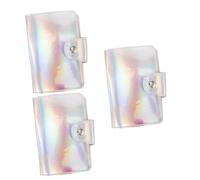 PACKOVE 3 Piezas Titular De La Tarjeta De Plantilla De Uñas Clavo Arte Uña Del Dedo Del Pie Polaco Organizador De Porta Sellos De Uñas Bolsa De Cartas El Plastico Silver