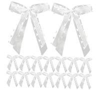 PACKOVE 30 Piezas Unidades Moños para Decoración Coche Boda Blancos con para Adornos Automóviles para Espejos Retrovisores y Manillas Fiesta Nupcial Románticos