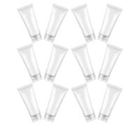 PACKOVE 30 Tubos Exprimibles de Plástico Blanco de 20 Ml para Champú y Limpiador, Botellas Recargables Ligeras Protección Antigoteo, Ideales para Rutina de Gimnasio