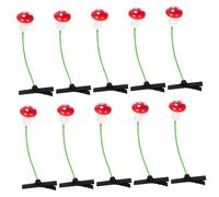 PACKOVE 30piezas Pinzas Cabello Diseño De Champiñón Simulado Accesorios Para Niñas Clips De Pelo Bonitos y Divertidos Para Decorar Peinados y Atuendos