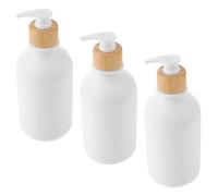 PACKOVE 3piezas Botellas De Limpieza Reutilizables De Botella De Champú Bomba Para Baño Color Blanco Mate Para Cocina y Baño