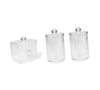 PACKOVE 3piezas Caja De Hisopos De Algodón Transparente Contenedor Para Hisopos De Baño Organizador De Tocador Para Maquillaje y Baño