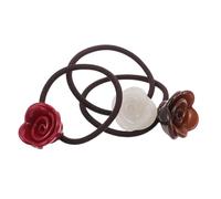 PACKOVE 3piezas Coleteros de Rosa para Mujer y Niñas Coleteros con Flores Elásticos Naturales para Eventos de Novia y Uso Diario