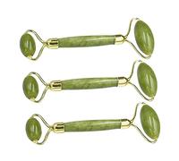 PACKOVE 3piezas Dispositivo de Belleza Rodillo de Jade Autentico Masajeador de Rodillos Portátil Herramienta de Masaje Facial para Empujar el Rostro para Cuidado Piel