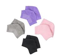 PACKOVE 4 Calcetines de Gel Hidratantes para Talones Secos Pack Calcetines Anchos Transpirables Negro Gris Rosa