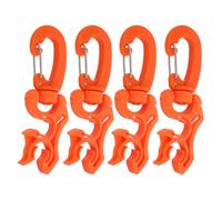PACKOVE 4 Clips para Manguera de Buceo, Doble Clip para Regulador con Hebilla, Accesorio Naranja 10x10 Mm para Bcd, Retén Seguro y Compacto para Equipo de Snorkel y Buceo