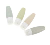 PACKOVE 4 Piezas Botellas de Silicona Contenedores de Líquido de Viaje Rellenables Botellas de Viaje Prueba de Fugas para Tocador para Maquillaje y Champú