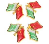 PACKOVE 4 piezas Broches de Solapa Metálicos Bandera Nacional de Pakistán y China de Pins Esmaltados para Hombres y Mujeres Reuniones Fiestas y Diario