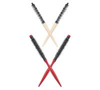 PACKOVE 4 Piezas Cepillos de Peinar Redondos con Mango de Madera para Rizos Profesionales para Flequillos Viaje y Estilo Cepillos Compactos para Cabello Rizado y Grueso Kit Portátil para