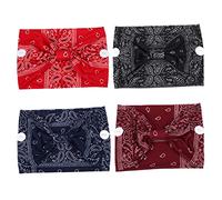 PACKOVE 4 Piezas Correa anti-longitud Banda de cabello bandas Accesorios para el cabello para niñas tela diademas de enfermera con botones para diademas con botones poliéster