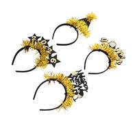 PACKOVE 4 Piezas Decoraciones para Fiestas de Año Diademas de Confeti Diademas Brillantes de Año para Mujer Tocados de Estrellas para Fiesta de Nochevieja para Hombres y Mujeres