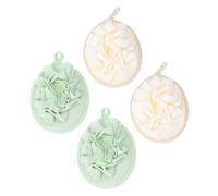 PACKOVE 4 Piezas Esfera de Ducha de Malla Suave de Esponjas para Baño Colores Neutros Exfoliantes y Espumosas Accesorios de Ducha para Limpieza Corporal