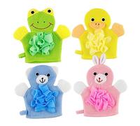 PACKOVE 4 Piezas Guantes para Dibujos Animados Exfoliantes para Hora del Colores Oso