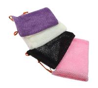 PACKOVE 4 Piezas Jabón Protector de Jabón Barra Exfoliante Soporte de Ducha Bolsa de Champú Malla para Baño y Ducha de Secado Rápido Estropajo de Espalda