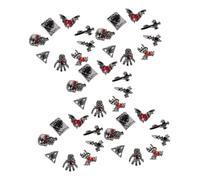 PACKOVE 40piezas Accesorios de Decoración de Uñas Retro Góticos Adornos de Aleación con Forma de Calavera y Cruz para Decoración de Uñas de Halloween