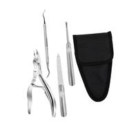 PACKOVE 4piezas Cuidado De Uñas Alicates Cortauñas Organizador Herramientas De Manicura y Pedicura Inoxidable Para Uso Personal y Salones