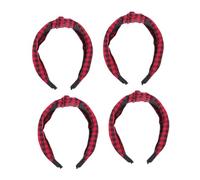 PACKOVE 4piezas Diadema Cuadros Retro Diseño de Rejilla Ancha para Mujer para Yoga y Correr Incluye Color Rojo Ocasión