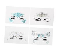 PACKOVE 4piezas Gemas Faciales Gemas De Imitación Para Ojos Cara y Cuerpo Tatuajes Temporales
