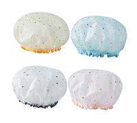 PACKOVE 4piezas Gorro de Ducha para Niñas y Mujeres Rosa Azul Amarillo y Gris Portátil y Cómodo para Uso Diario el Hogar o Piscina