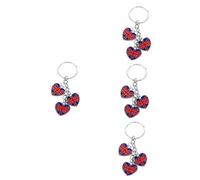PACKOVE 4piezas Llavero Charm Forma De Corazón Bandera Británica Souvenir del Unido Accesorio Decorativo para Claves Creativo para Amantes De Inglaterra
