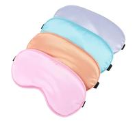 PACKOVE 4piezas Máscara Para Dormir Ojos De Seda Sintética Color Liso Antifaz Para Dormir Para Viajes Noches De Descanso y Uso Diario