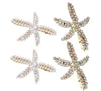 PACKOVE 4piezas Pinzas Cabello De Novia Horquilla De Perla Metálica Adorno Cabello Horquillas De Estrella Para Boda Accesorios Perlas Para Velo