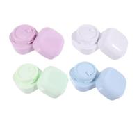 PACKOVE 4piezas Tarros De Cosméticos Vacíos Refillables Botes Portátiles para Crema Facial Lociones y Productos De Cuidado Estuches De Viaje Verde Azul Blanco
